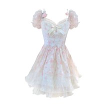 French Vintage Mini Dress Women Kawaii Clothing ita Dress Even Party Female 2022 - £73.50 GBP