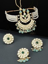 Multistrand Pearls Kundan Choker Necklace Earring Ring Women Jewelry Set - £21.93 GBP