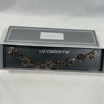 NWT Liz Claiborne Gold Bracelet With Black Gem Stones - $15.99