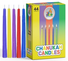 Ner Mitzvah Colorful Chanukah Candles 1-Pack - Standard Size Fits Most Menorahs  - £3.78 GBP