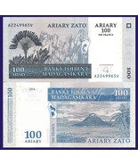 Madagascar P86a, 100 Ariary, palm, forest of limestone needles / sugar l... - $0.99