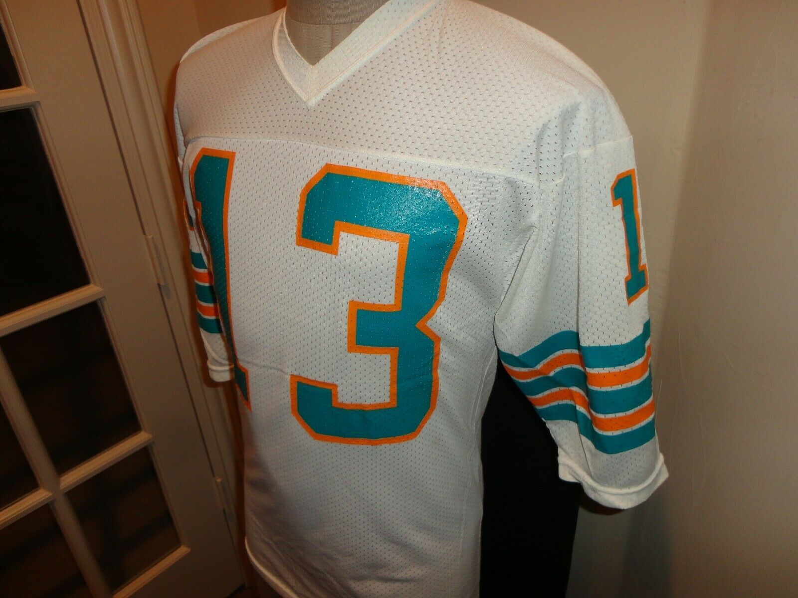 Vtg 80's Authentic Sand Knit #13 Dan Marino Miami Dolphins Screen Jersey Fits S - £34.67 GBP