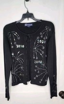 Vtg Women&#39;s Medium Eagle&#39;s Eye Sweater 2000 Y2K Millennium New Year Silk... - $32.73