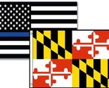 Moon 3x5 USA Police Blue Maryland State 2 Pack Flag Wholesale Set Combo ... - $9.88