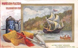 Half Moon Sailing Ship Hudson Fulton Celebration 1909 New York postcard - £5.52 GBP