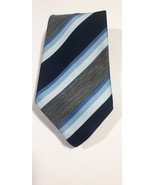 VNTG 70&#39;s Men&#39;s Kipper Tie Wide Gray Navy Blue Stripes Made by Svilanit ... - $273.38 MXN