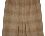 Vtg Adrew Stewart Pirnspun Scottish Tweed Skirt Brown Plaid Pleated 27&quot; ... - $14.85