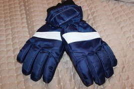 Bnwt Canyon River Blues Boys Medium Thinsulate Winter Gloves Blue &amp; White - £11.89 GBP