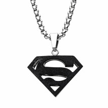 DC Comics Superman Steel Pendant Necklace Black - $44.98