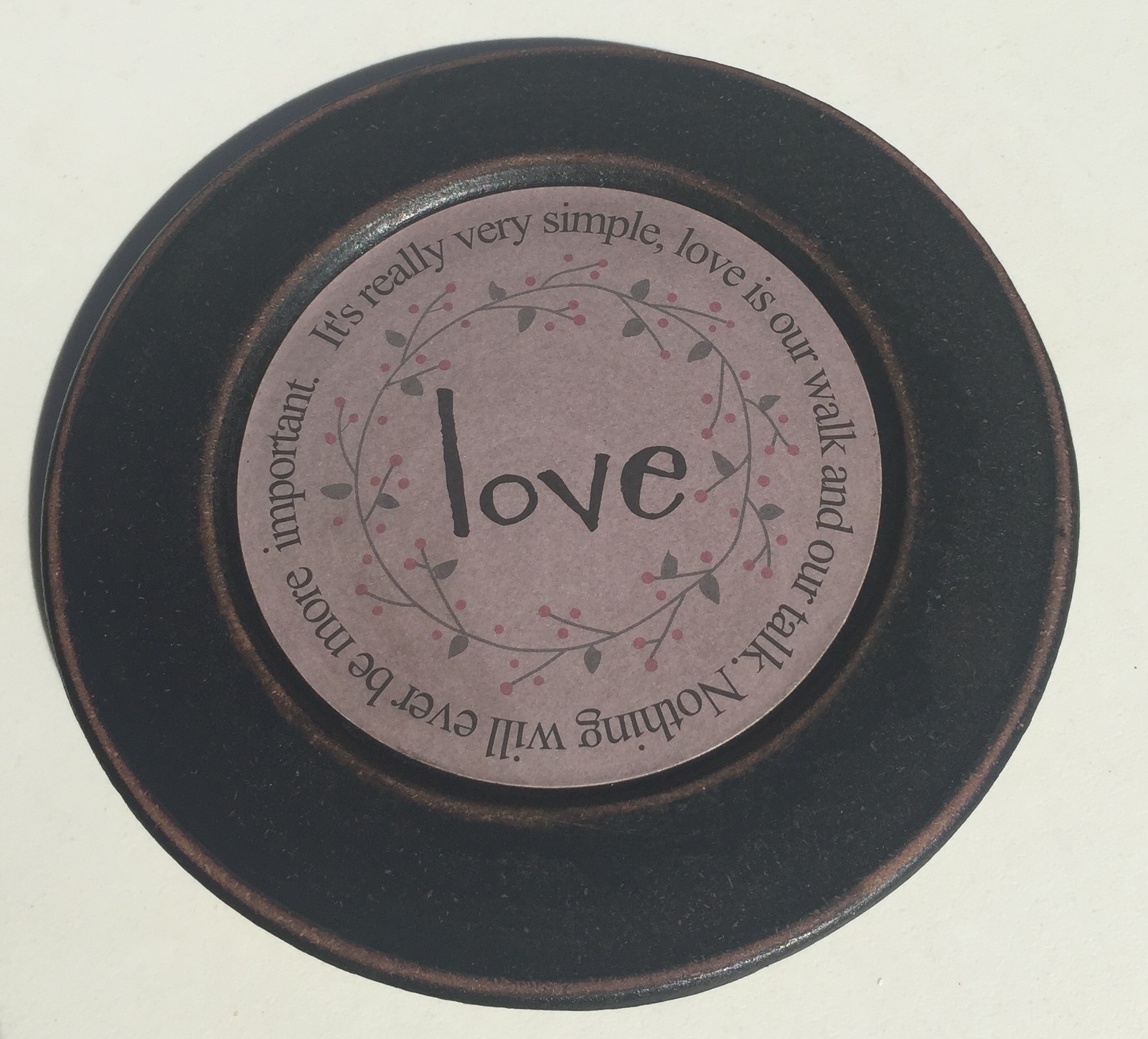  33082L  Wood Plate Love - It's really very simple, love is our walk and our tal - $10.95
