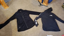 LOT  Vintage EUC Women&#39;s Adidas Golf Black Velour Zip Jacket &amp; hoodie top  S - £21.07 GBP