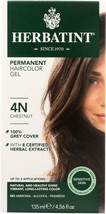 NEW Herbatint Permanent Hair Dye Color Gel - 4N - Chestnut Haircolor - £19.71 GBP