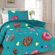 Donuts Teens Kids Girls Blanket With Sherpa 2 Pcs Softy And Warm Twin Size - £41.93 GBP