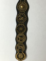 Martingale with Antique Horse Brass 6 medallions Sun, Swan, Bull, Barrel... - $66.93