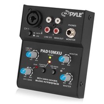 Pyle PAD10MXU 2 Channel Mini Mixer With USB Audio Interface DJ 18V Phant... - $96.99