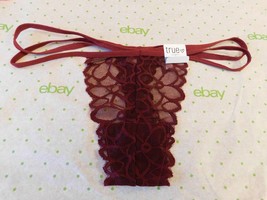 Rue 21 Women&#39;s Thong Panties LARGE Burgundy Lace W Strappy Sides NEW - £7.91 GBP
