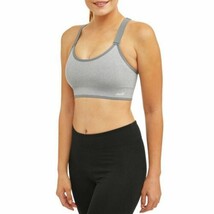 Avia Seamless Keyhole Sports Bra Size SMALL Gray Flannel Low Support New - $16.44