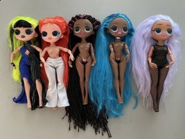 LOL Surprise OMG 9” Dolls Mixed Lot of 5 with Some Clothes All Hands Joints - £30.86 GBP