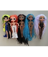LOL Surprise OMG 9” Dolls Mixed Lot of 5 with Some Clothes All Hands Joints - $53.62 CAD