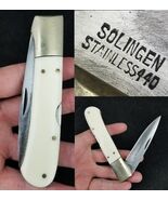 vintage Solingen &quot;Bear Hunter&quot; pocket knife large Stainless 440 ESTATE SALE - $31.99