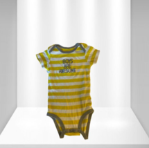 Short Sleeve Carter&#39;s Yellow Stripe Boys Are Awesome One Piece Body Suit - £7.91 GBP