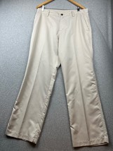Adidas Golf Pants Men 36 x 32 Beige Solid Flat Front Polyester Quick Dry... - $28.10