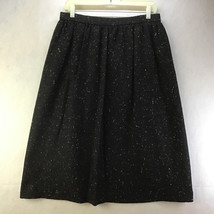 E H Woods Vintage Wool Blend Skirt Size 14 Black Speckled  - £11.66 GBP