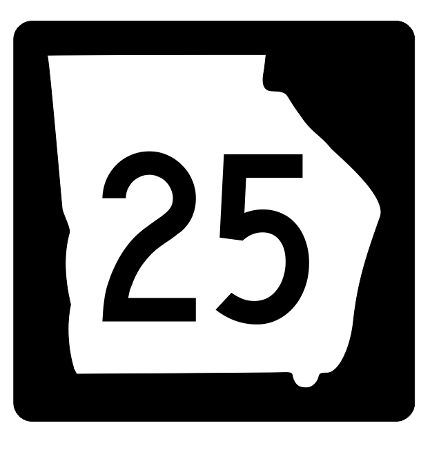 Primary image for Georgia State Route 25 Sticker R3574 Highway Sign