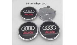 4PCS 68mm Black/ Silver/Red cap Audi Wheel Center Cap Hub CoversWheel Ri... - $58.49