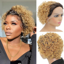Short Curly Pixie Cut Wig for Black Women 13x1 Front Lace Wigs, #1B/27 - $46.14
