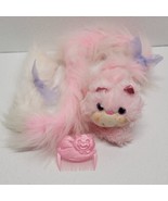 Vintage 80s Kenner Furrever Friends Pink Cat Plush With Tail, Purple Bow... - $74.15