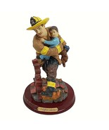 Herco Firefighter Figurine Fireman Carrying Little Boy Child Teddy Bear ... - £15.48 GBP