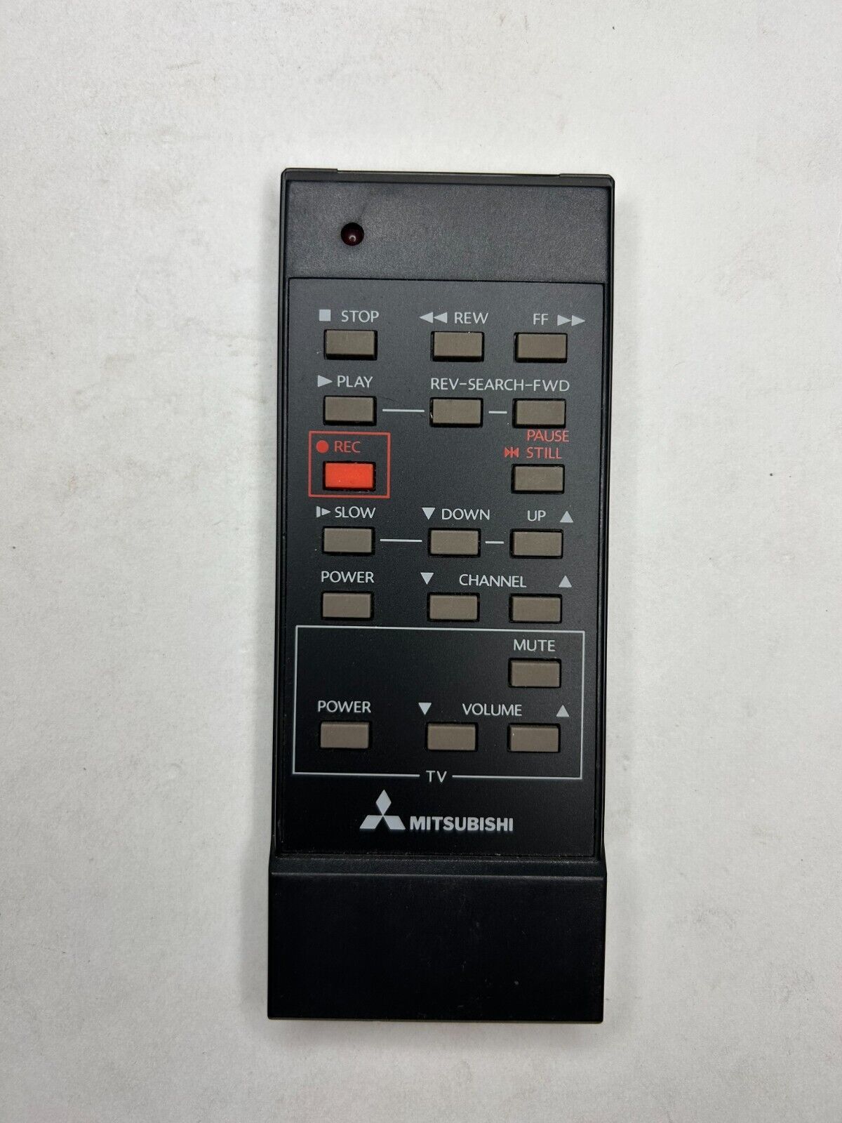 MITSUBISHI 939P04502 TV / VCR Remote Control, Black - OEM for 1990's models - $11.95