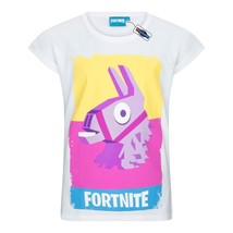 Fortnite Chilled Llama T-Shirt - Short Sleeve Cotton White Unisex Tee Age 9-16 - £50.20 GBP