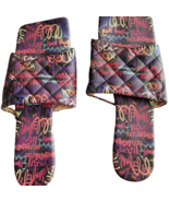 Colorful Quilted Slides Mules Sandals Square Toe SZ 39  8.5-9 Pedicure S... - €7,61 EUR