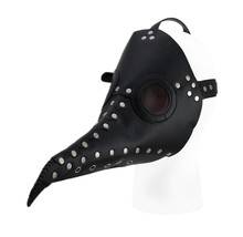 Zeckos Studded Black Plague Doctor Long Nose Mask with Smoke Lenses - £14.38 GBP