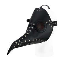 Zeckos Studded Black Plague Doctor Long Nose Mask with Smoke Lenses - £14.45 GBP