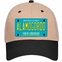 Alamogordo New Mexico Teal Novelty Khaki Mesh License Plate Hat - £22.74 GBP