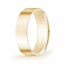 ANGARA High Polished Flat Surface Classic Wedding Band in 14K Solid Gold - £422.76 GBP