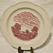 Lg Scenes After Constable Red / Pink Transferware Platter River Stour Pastoral - £88.91 GBP