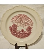 LG SCENES AFTER CONSTABLE RED / PINK TRANSFERWARE PLATTER RIVER STOUR PA... - £88.37 GBP