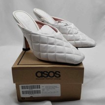 ASOS DESIGN Popeye Quilted High Heeled Mules White Size 5 Womens - £55.08 GBP
