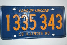 Illinois  1960  License Plate  1335 343 - $186.21 MXN