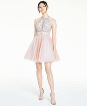 Glamour by Terani Juniors Beaded Tulle Dress, Size 6 - £149.53 GBP