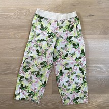 J. Jill Love Linen Wide Leg Floral Cropped Pants Small - $24.99