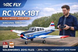 airplane plans model rc, yak-18t,1860mm wingspan, cnc cutting files-plan... - $25.18