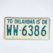 1970 United States Oklahoma Woodward County Passenger License Plate WW-6386 - $12.28 CAD