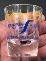 Vintage 1968 Southern Airways Our 19th Year Shot Glass DC-9 FanJETS - $13.99