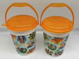 Disneyland Parks 2021 Orange White Retro Style Round Plastic Popcorn Bucket 2 - £15.42 GBP