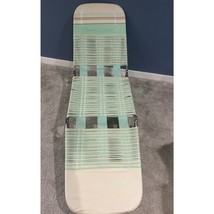 Vinyl Lounge Chair Retro Jelly Tube Vintage Lawn Beach Pastel Blue PVC F... - $79.66